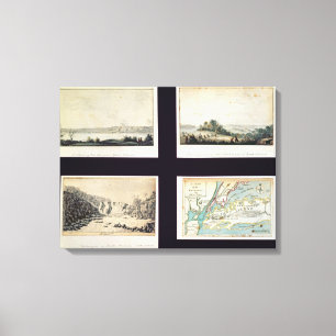 Toile Scènes nord-américaines et une carte de New York