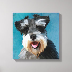 Toile Schnauzer Miniature peinture couleur de l'eau