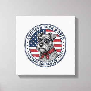 Toile Schnauzer Patriotique Vintage