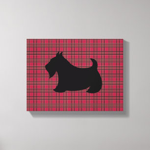 Toile Scottish Terrier Plaid Wall Art