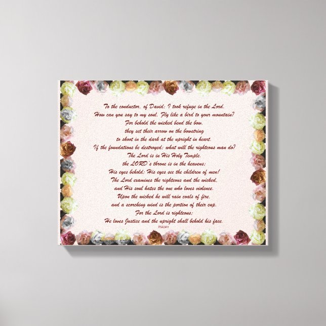 Toile Scripture, Psalm 11, Flowerful (Recto)