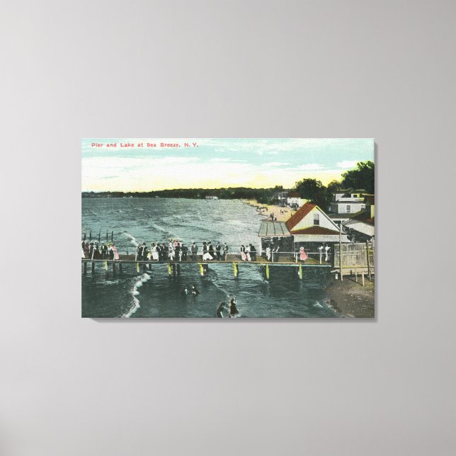 Toile Sea Breeze Pier et Lake Scene (Recto)