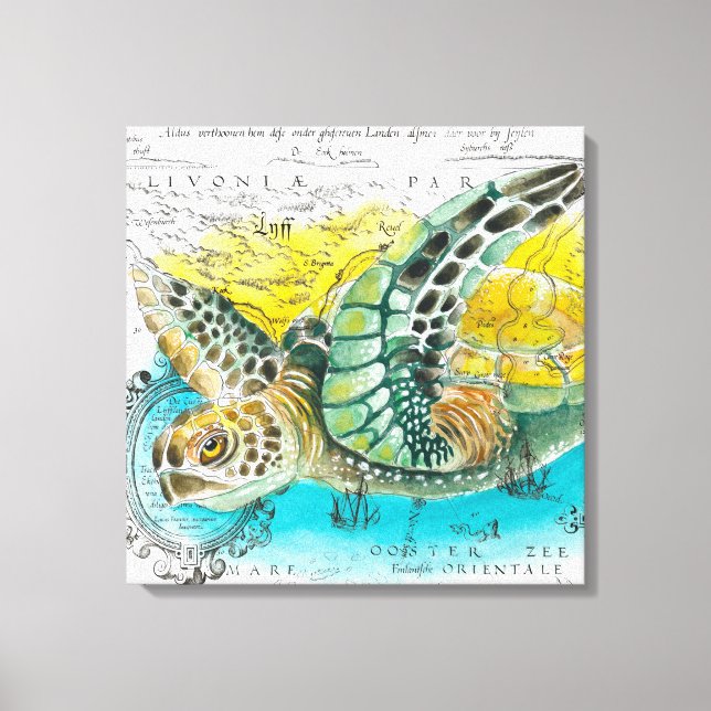 Toile Sea Turtle Watercolor (Recto)