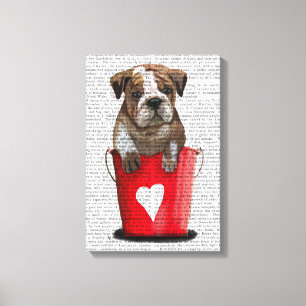 Toile Seau de bouledogue de rouge d'amour