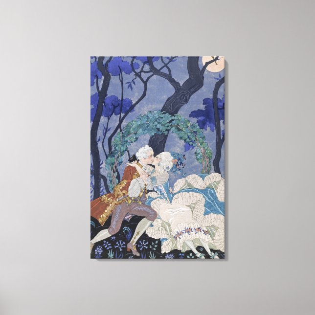 Toile Secret Kiss, illustration pour 'Fetes Galantes' pa (Recto)
