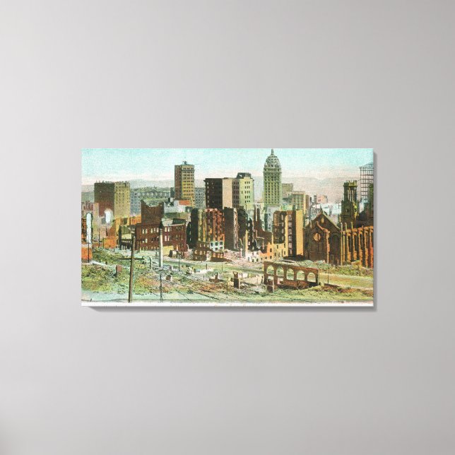 Toile Section des affaires en ruines après incendie (Recto)