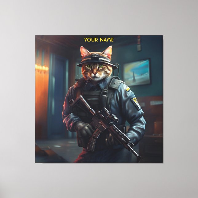 Toile Sécurité du soldat de chats d'Imaginaire (Recto)