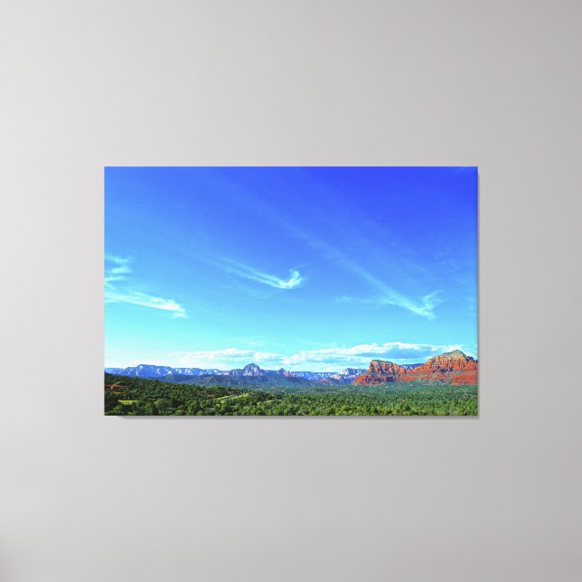 Toile Sedona Mountain paysage nuages d'anges arrivant (Recto)