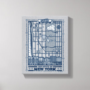 Toile Seinfeld   Points chauds de la carte de New York