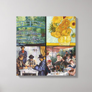 Toile Sélection de divers chefs-d'œuvre impressionnistes