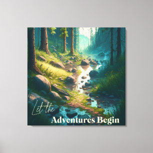 Toile Sentier de randonnée de camping dans les bois   Ar