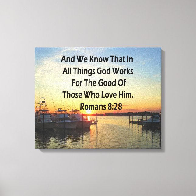 TOILE SERENE SUNSET ROMAINS 8:28 BIBLE VERSE (Recto)