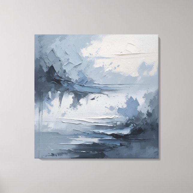 Toile Sérénité côtière Abstraite - Textured Ocean & Sky  (Recto)