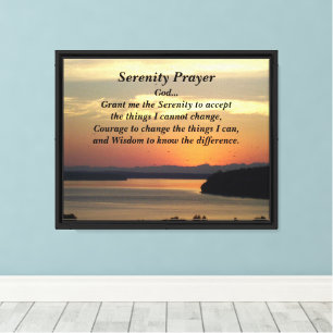 Toile Serenity Prayer Orange Seascape Sunset Photo