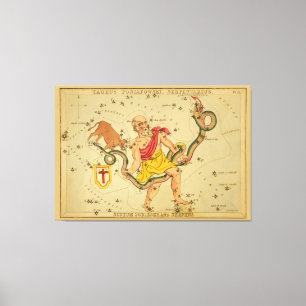 Toile Serpens - Image Vintage Astronomique Star Chart