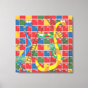 Toile Serpents et échelles jeu de dessins animés