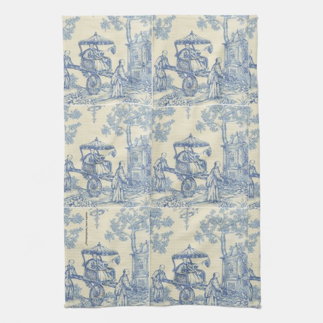 Toile -- Serviette de thé bleue (Vertical)