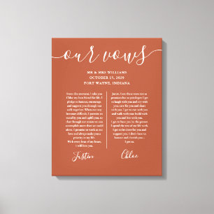Toile Ses vœux de mariage à lui et à elle en écriture Te