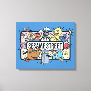 Toile Sésame Sésame   Sesame Pals signe de Doodle
