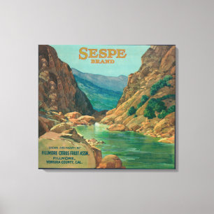 Toile Sespe LabelFillmore orange, CA