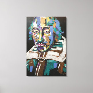 Toile Shakespeare acrylique multicolore moderne