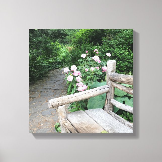 Toile Shakespeare Garden Central Park NYC Rose Roses (Recto)