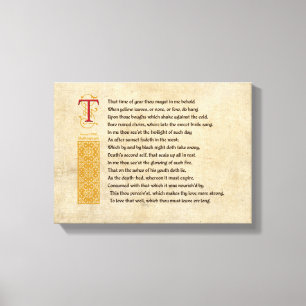 Toile Shakespeare Sonnet 73(LXXIII) sur Parchemin