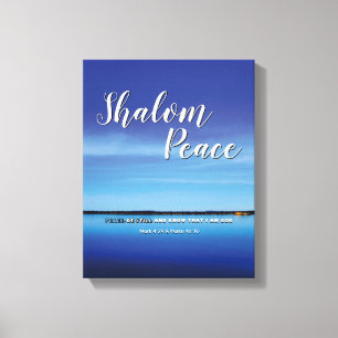 Toile SHALOM PEACE SOYEZ ENCORE Christian Bible Verse