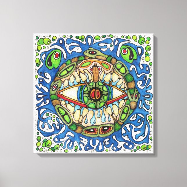 Toile Shaman Spirit : Blue Frog-Eye Shaman Medicine (Recto)