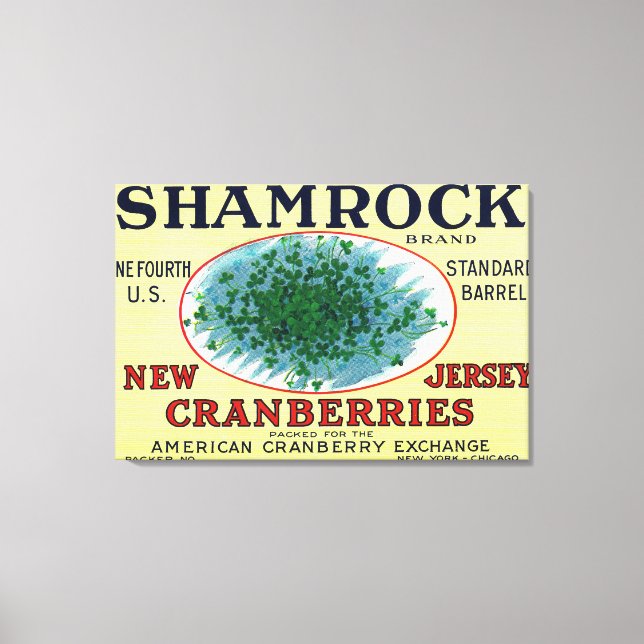 Toile Shamrock Marque Cranberry Étiquette (Recto)