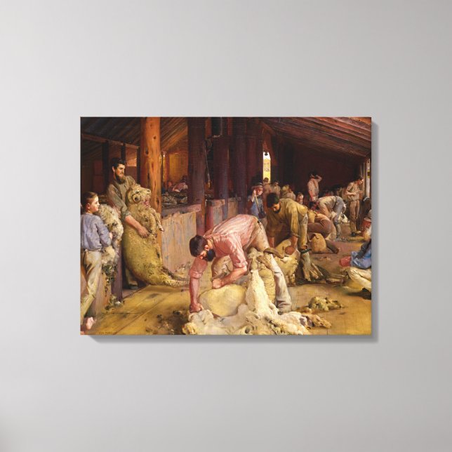 Toile Shear the Rams, 1890 par Tom Roberts (Recto)