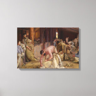Toile Shear the Rams (Australian Art) (Tom Roberts)