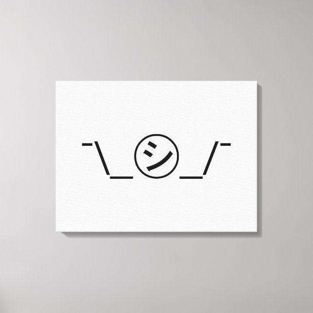 Toile Shi Kana Shrug Emoticon -\_ ㋛_/+Japonais Kaomoji (Recto)