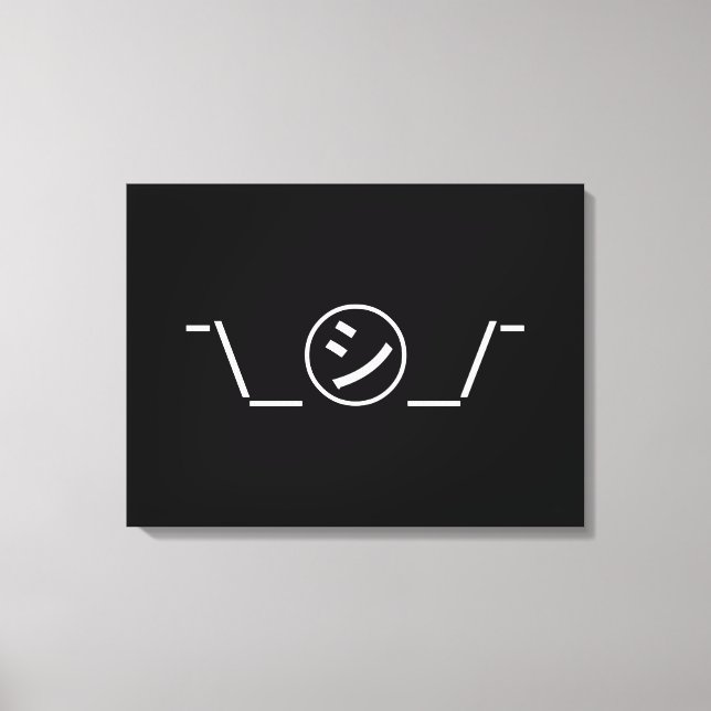 Toile Shi Kana Shrug Emoticon -\_ ㋛_/+Japonais Kaomoji (Recto)