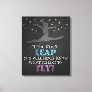 Toile Si vous ne sautez jamais - Citation Gymnastique In