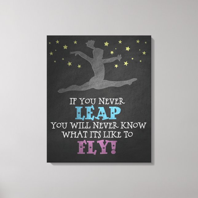 Toile Si vous ne sautez jamais - Citation Gymnastique In (Recto)