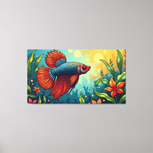 Toile Siamese fighting fish (Recto)