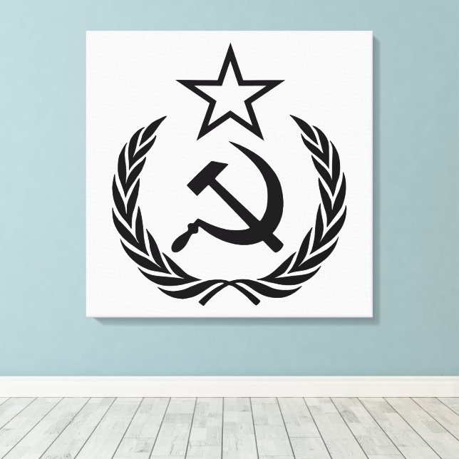 Toile Sickle And Hammer, USSR, CCCP, Communism (Insitu (Plancher de Bois))
