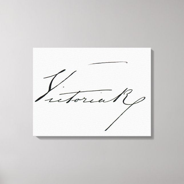 Toile Signature de la reine Victoria (stylo et encre sur (Recto)