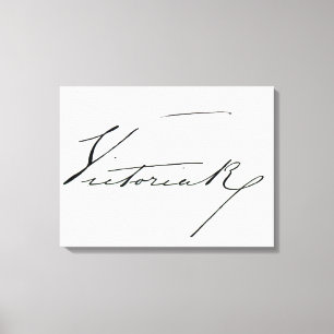 Toile Signature de la reine Victoria (stylo et encre sur