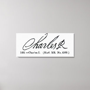 Toile Signature du roi Charles Ier