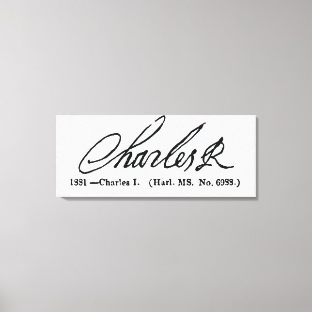Toile Signature du roi Charles Ier (Recto)