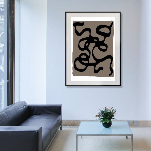 Toile Signaux éloignés : Noir Abstrait et gris (Créateur téléchargé)