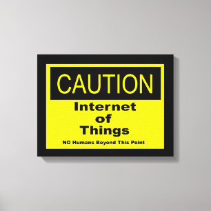 Toile Signe d'avertissement de prudence pour l'Internet 