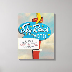 Toile Signe de motel de ranch de ciel