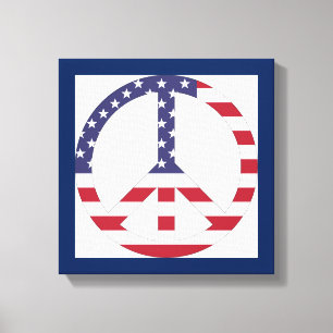 TOILE SIGNE DE PAIX DU DRAPEAU AMÉRICAIN