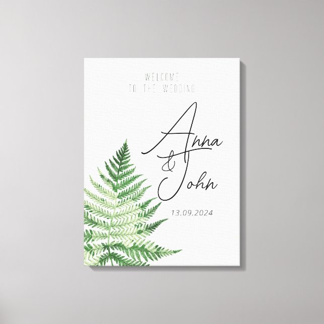 Toile SIGNE Mariage Minimaliste Vert Ferme (Recto)
