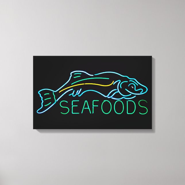 Toile Signe néon de poisson de mer (Recto)