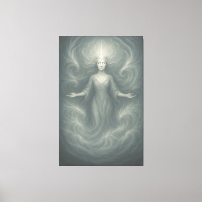 Toile  Silent Goddess of Pure Light – Ethereal White Aur (Recto)