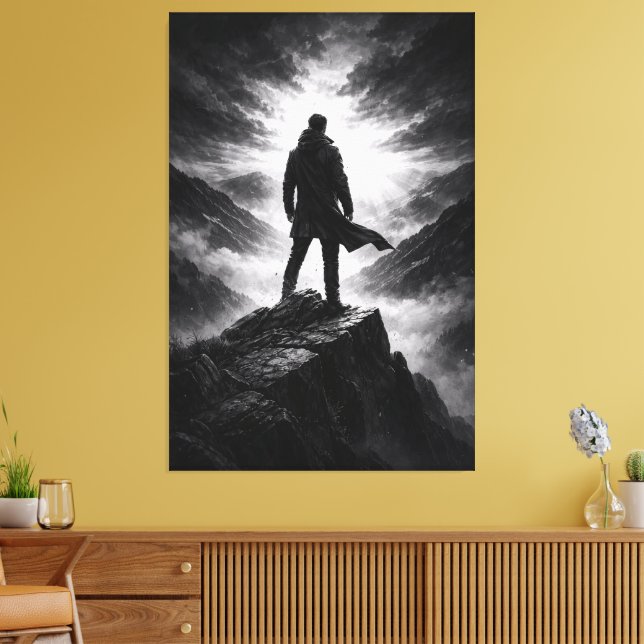 Toile Silent Resolve – Black & White Mountain Canvas Art (Insitu(Salon))